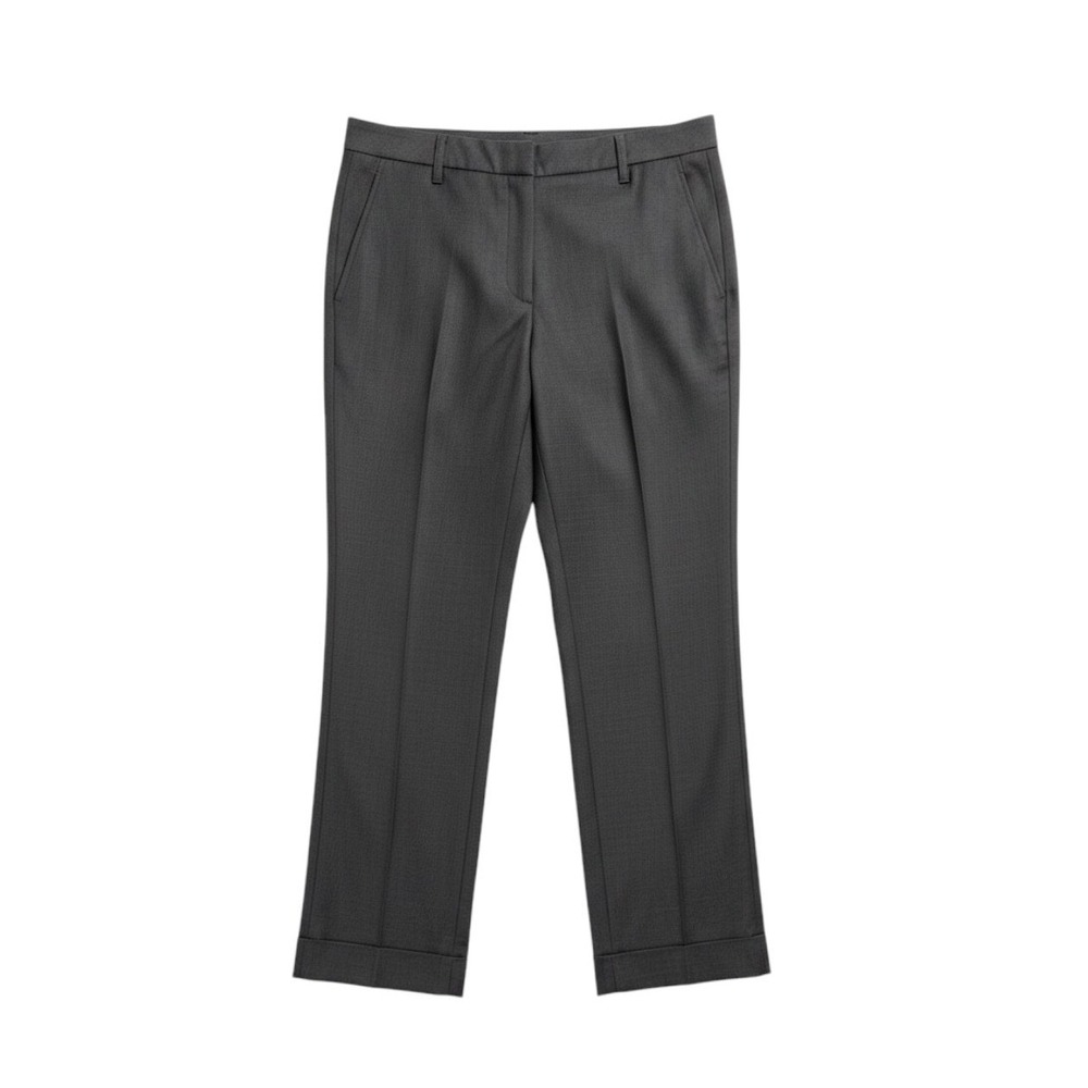Brunello Cucinelli Trousers Wool Cashmere Straight Cuffed Charcoal Office 10